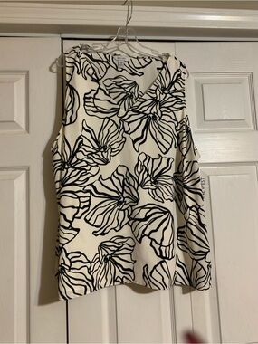 NWT Nine West White Floral-Print V-Neck Sleeveless Camisole